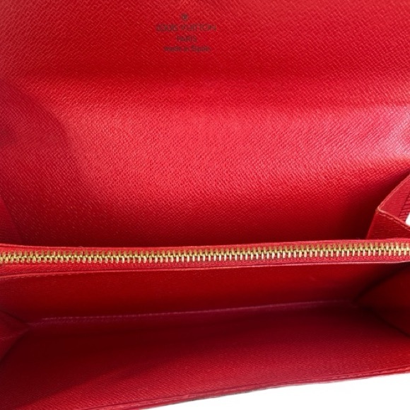 Louis Vuitton Red Epi Long Wallet Snap Flap Organizer Authentic Vintage - Picture 6 of 10